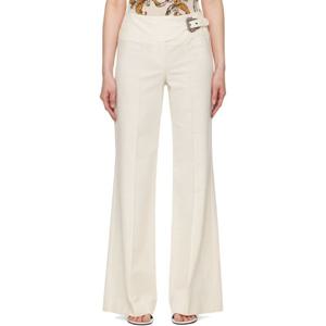 26 SS 베르사체진스꾸뛰르 여성 오프 화이트 바로크 버클 슬랙스 251202F087002