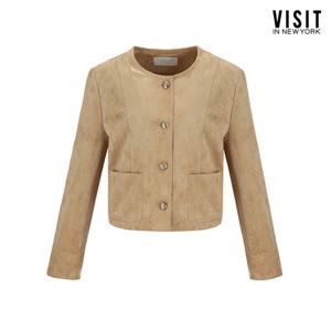 [비지트인뉴욕]칼라 리스 스웨이드 재킷 VB2JK75