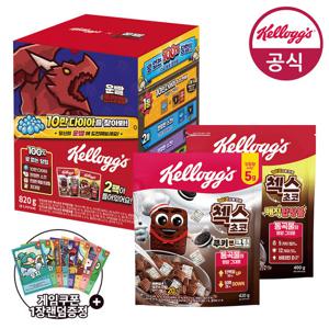 켈로그 운빨존많겜 기획팩 820g (첵스초코 쿠키앤크림 420g + 매직팝핑볼 400g)