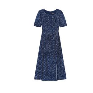 [르샵]l1f22wop15u0스퀘어넥 가슴셔링 옆트임 하트로고 반팔 롱