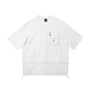 캉골 믹스드 패브릭 티셔츠 2784 오프화이트 KRECST27840OW