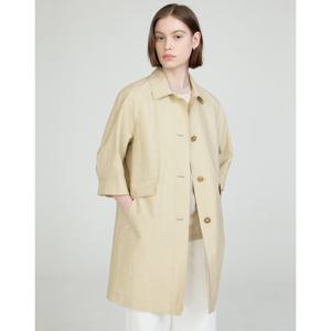 닥스 여성 25SS 베이지 싱글 버튼 스트레치 면혼방 하프코트 DLCO5B301I2
