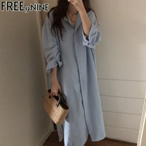 [프리나인]솔리드셔츠원피스FRO51108A