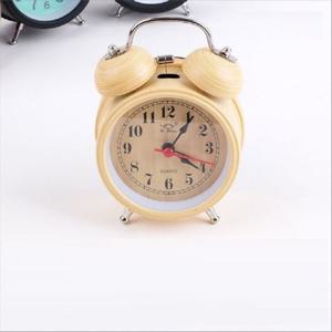 탁상용 아날로그 시계 Wood 알람시계 원형 무소음 디