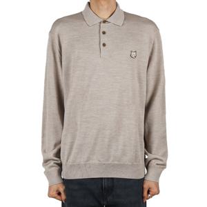 메종키츠네 25SS 남성 볼드 폭스헤드 울 피케 긴팔티 마블 MM00211KT1036 0134