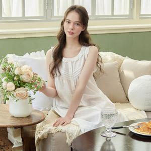 메이플라워 화이트퓨어 여성 순면 나시 빅사이즈 잠옷 원피스