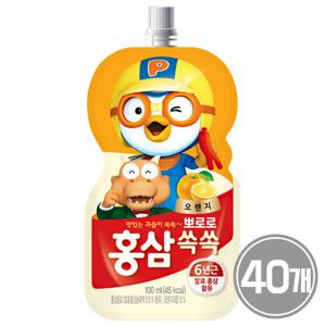 팔도 뽀로로 홍삼쏙쏙 오렌지 100ml 40개