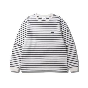 [지프] 여성 단가라 스트라이프 그레이 긴팔 티셔츠 JQ2TSF037