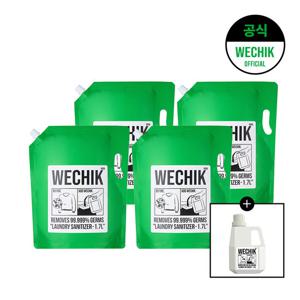 위칙 소독 섬유유연제 리필 1.7L 4개+9중효소 EM Plus 세탁세제 1.5L 1개