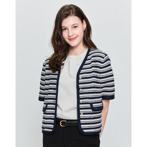 헤지스 여성 25SS 반소매니트라이크 자켓 네이비 HSJA5B403N2