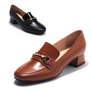 [세라] 구두 여성 금장 포인트 로퍼 S23P505 블랙 카멜 화이트 4CM