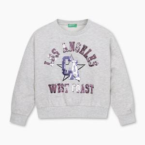 [베네통키즈] 여아 스팽글 맨투맨_3J68C10NXMG