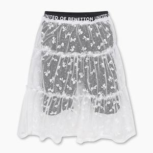 [베네통키즈] 레이스 티어드 치마 레깅스_QASK10531WH