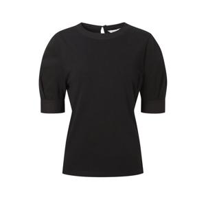 헤지스 여성 25SS 블라우스형 퍼프소매 반소매티셔츠 블랙 HSTS5B304BK