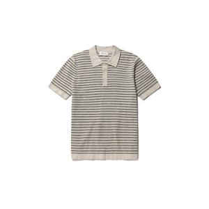 [에디션앤드지]24SS 여름쿨터치 스트라이프 반팔 카라니트 NEE2ET1915