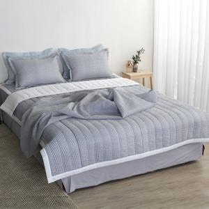 핀스트라이프 시어서커 여름이불 누빔이불+베개커버 침구 세트 슈퍼싱글 SS