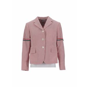 [THOM BROWNE] 라프리마 여성 자켓 하이 BREAK SB SPORTCOAT W/ RWB GG ARMBANDS 인 시어서커 FBC928O00572 600 레드 /9