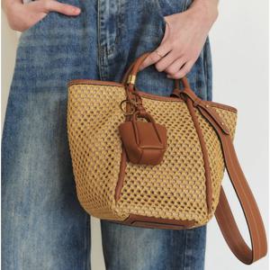 [쇼핑백] 베이지 짜임 토트백 HIBA5E144I2