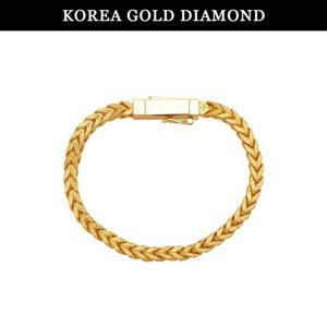 [한국금다이아몬드] 순금 팔찌 24K 남자 사각 기둥 체인 금팔찌 37.5g