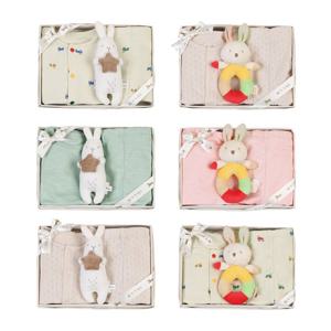 [에뜨와]6종1택/가을,겨울신상내의&토끼딸랑이SET/출산,백일,신생아,실내복,돌선물