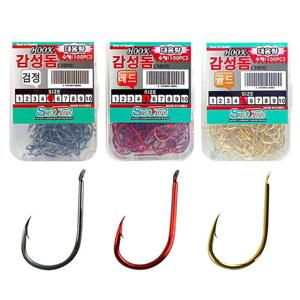 씨타임 국산 감성돔바늘 벌크 대용량 금 흑 레드 바늘