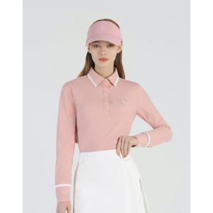 헤지스골프  (HWTS5A201P2)  25SS 핑크 여성 긴팔 카라 티셔츠