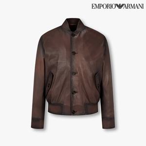 [엠포리오 아르마니]남성 쉐이딩 디테일 레더 봄버 자켓(A515109004)