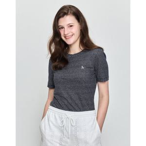 헤지스 여성  린넨100%에센셜 라운드넥  스트라이프 반소매 티셔츠 네이비 HSTS5BC33N2