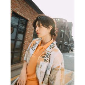 [빈폴멘] 식물 모티브 반소매 셔츠  베이지 (BC5365C34A)