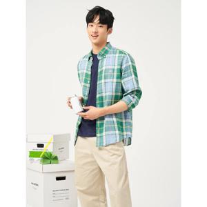 [빈폴멘] 리넨 체크 셔츠  그린 (BC5364C25M)