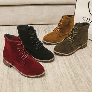 스웨이드 워커 가을 신발 빅사이즈 여성 워커 패션화