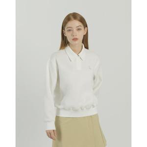 헤지스 골프 여성 25SS 크림 여성 소프트터치 긴팔 카라 맨투맨 HWTS5A991CR