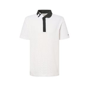 헤지스 골프 25SS 화이트 남성 매쉬 자카드 반팔 카라티 HUTS5B352OW