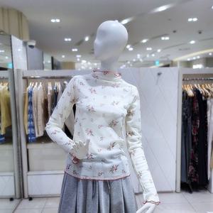 [밸리걸] 플라워 시스루 프릴 티셔츠 225350