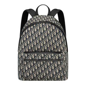 디올 RIDER 백팩 베이지 블랙 오블리크 자카드 1VOBA088YKY_H28E