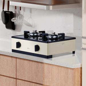 하츠 프리스탠딩 2구 가스레인지 HFG-2381 크림옐로우