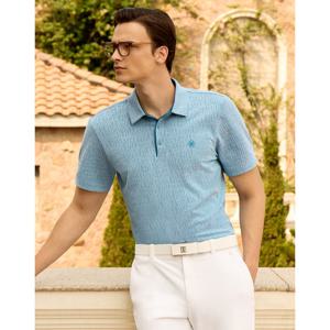 닥스 골프 25SS 선물BEST 블루 DAKS 투톤자카드 반팔 카라 티셔츠 DGTS5B314T2