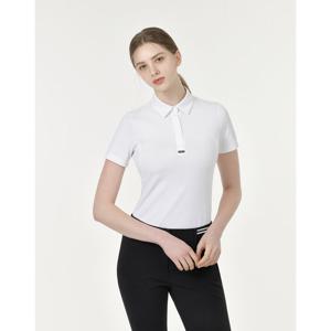 헤지스 골프 여성 25SS 화이트 여성 에센셜 백피케 반팔 카라티 HWTS5B301OW