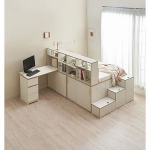 이노 파티션 슬라이딩 빅수납 수퍼싱글 침대  책상형1200 엠버본넬매트리스22T 포함