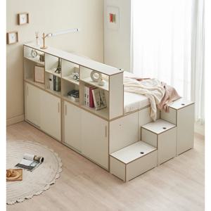 이노 파티션 슬라이딩 빅수납 수퍼싱글 침대  기본형(책상제외) 엠버본넬매트리스22T 포함