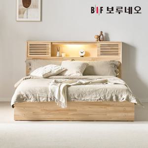 [착불] 보루네오 포레 3서랍 편백나무침대 원목 수납헤드 킹 본넬매트리스