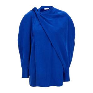 페라가모 노티드 새시 드레이프 어시메트릭 셔츠 782809 KLEINB