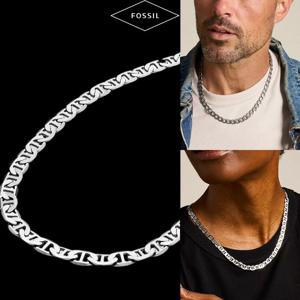 파슬 Fossil  JA7238040 남자 여자 헤리티지 실버톤 앵커 체인 목걸이
