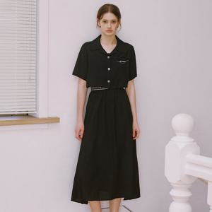 [SATIN] 반팔 블라우스 세트 레터링 원피스 O252T614