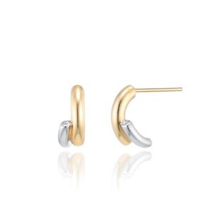 [GB] 더블 파이프 후프 핀 5K GOLD 귀걸이 LPHP1004H