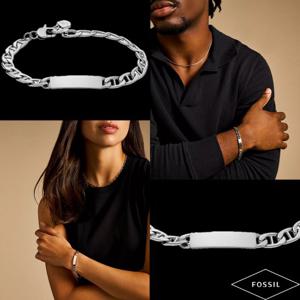 파슬 Fossil JF04823040 남자 여자 각인이 가능한 Drew ID 체인 팔찌
