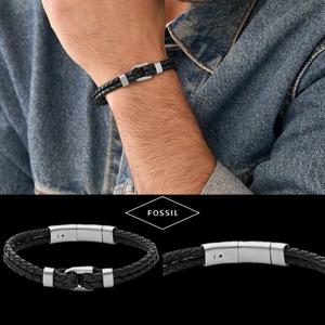 파슬 Fossil JF04202040 남자 여자 헤리티지 D-Link 자석 잠금 가죽 팔찌