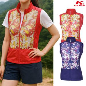 콜핑 여성 여름 메쉬 플라워패턴 등산 조끼 KSC709PV8W
