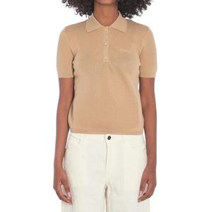 몽클레어 여성 베이지 자수 폴로 반팔니트 9A00004 M6440 24D