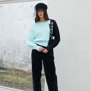 [에고이스트]레터링 자카드 레이스업 컬러블록 PO(EQ1KL163)